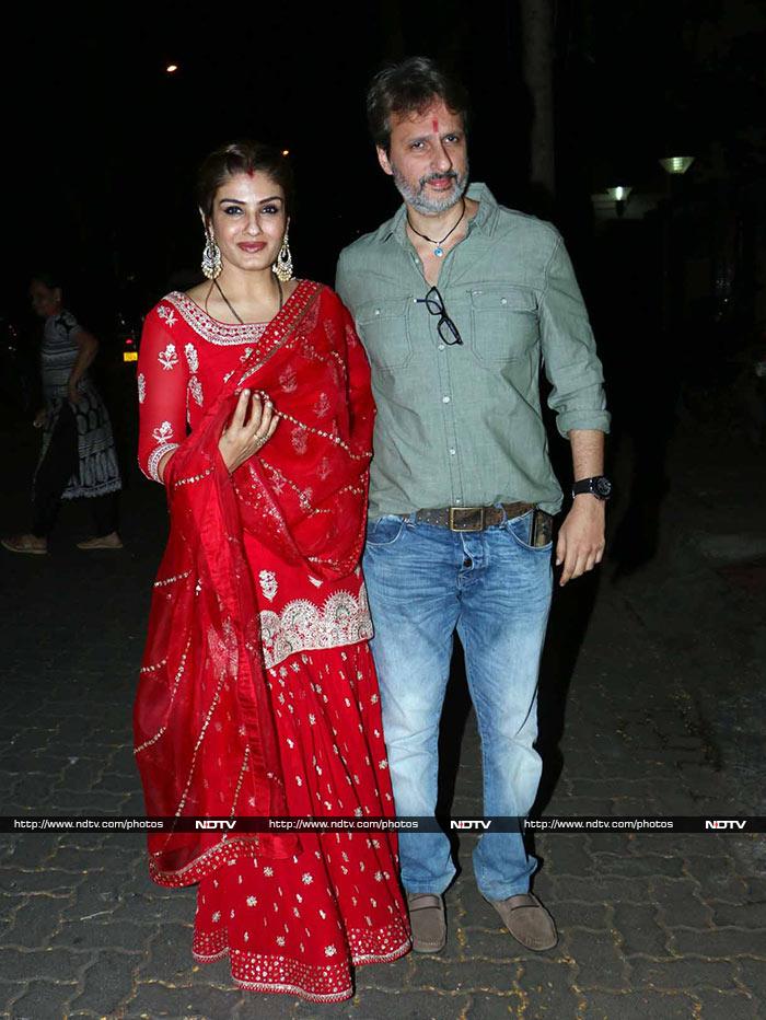 Raveena Tandon And Others At Karva Chauth Celebrations With The Kapoors