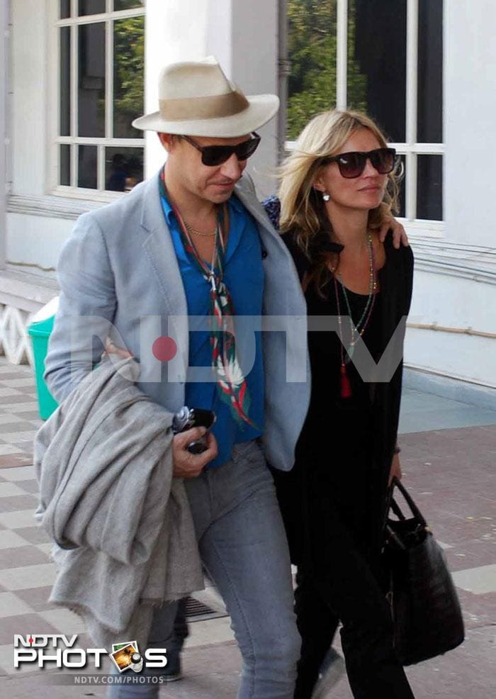 Party\'s over: Kate Moss leaves Jodhpur
