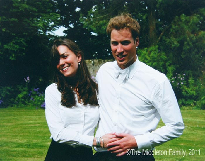 <b>BFFs:</b> Not yet dating, in April 2002, William and Kate moved into a student house with two other friends. Kate is dating another student. In May 2003, William and Kate are pictured deep in conversation at a rugby match. In June the same year, Kate attended William's 21st birthday party at Windsor Castle. In September, the third year of university, William, Kate and their two flatmates moved into a cottage and around Christmas 2003, William and Kate began dating.