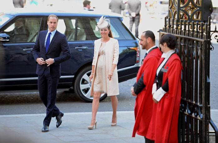 Kate Middleton, the Duchess of Cambridge, who is now eight months pregnant, was radiant as she attended a service to celebrate the 60th anniversary of the Coronation of Queen Elizabeth II in London on June 4. She was accompanied by husband, Prince William.