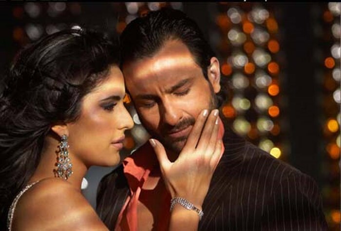 Katrina sizzled on screen with her arch rival Kareena Kapoor real-life beau Saif Ali Khan in <I>Race</i>.