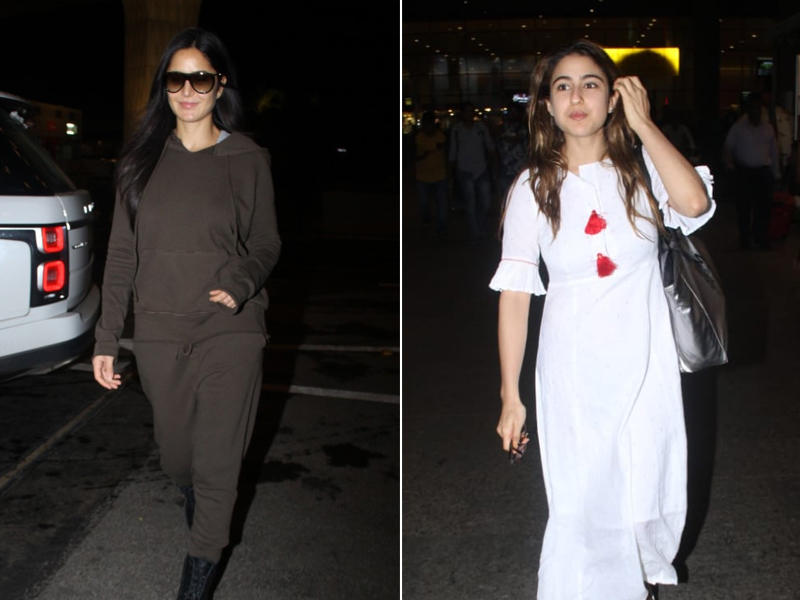 Katrina Kaif And Sara Ali Khan: Happy Faces At A Busy Airport
