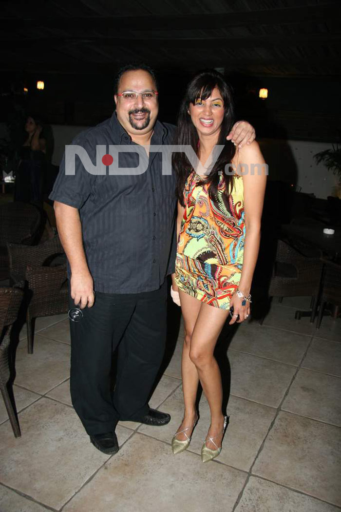 Television actress Kavita Kaushik with a friend at her birthday bash.