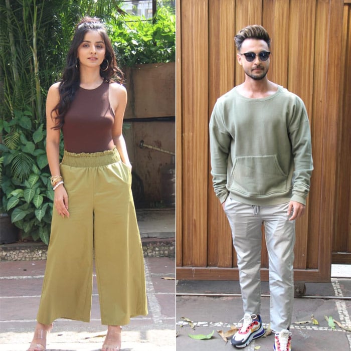 Mahima Makwana and Aayush Sharma were pictured promoting their film <I>Antim</I> in Mumbai. (Pic courtesy: Varinder Chawla)