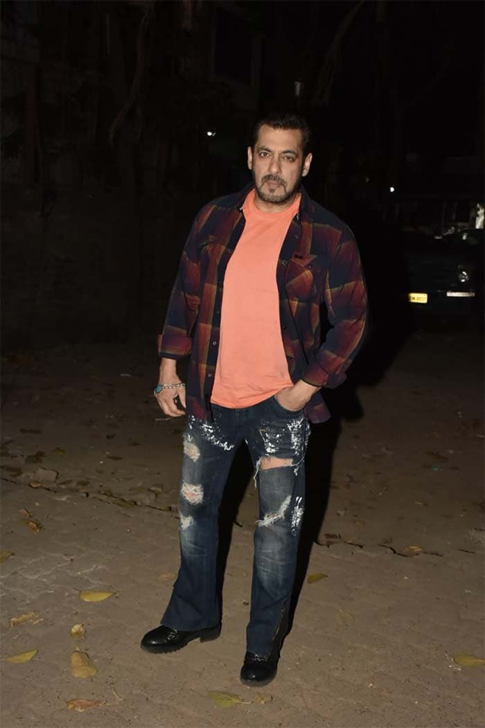Salman Khan was photographed promoting his film <I>Antim</i> at the Mehboob studio in Mumbai.