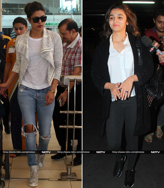 Airport Fashionistas: Priyanka Chopra, Alia Bhatt