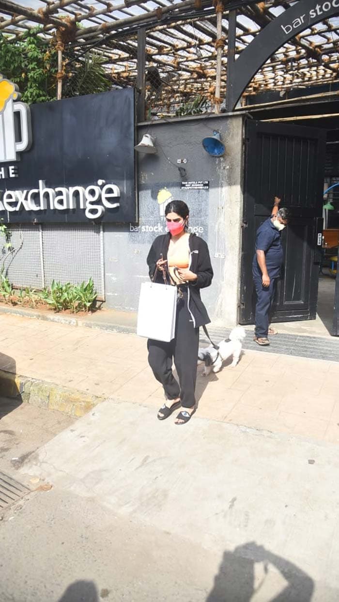 Actress Janhvi Kapoor\'s sister Khushi Kapoor was on Tuesday spotted with her dog in Juhu.