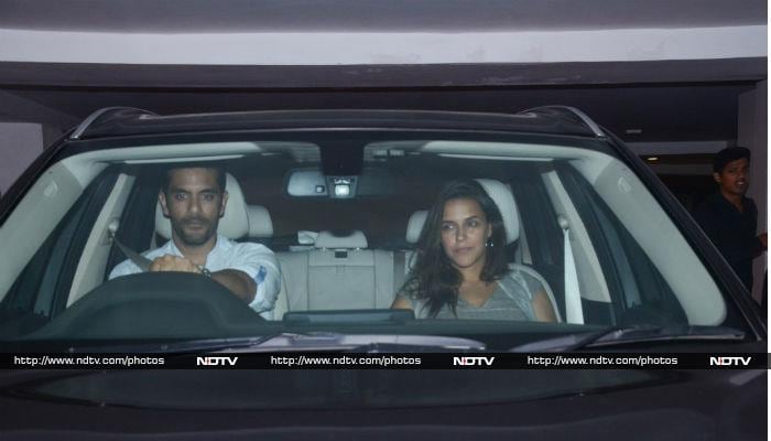 Neha Dhupia and Angad Bedi, who are back in Mumbai after holidaying in Maldives, caught up with Karan Johar at the earliest.