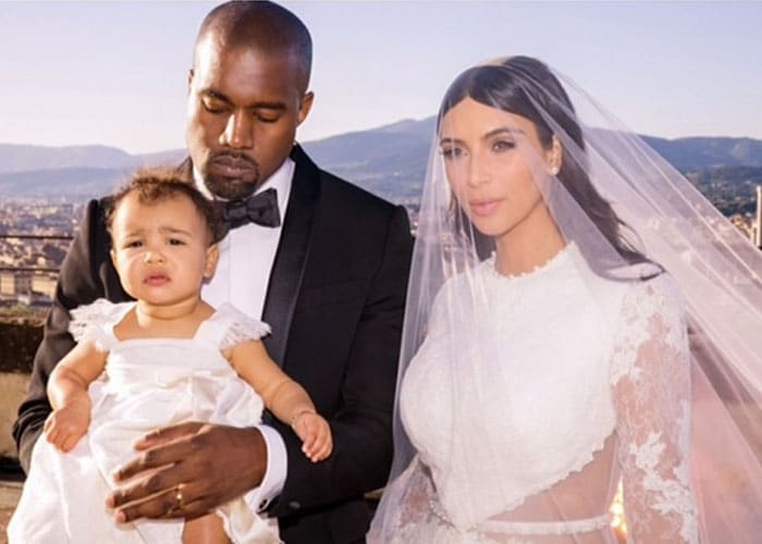Just Married Kim and Kanye With Baby North