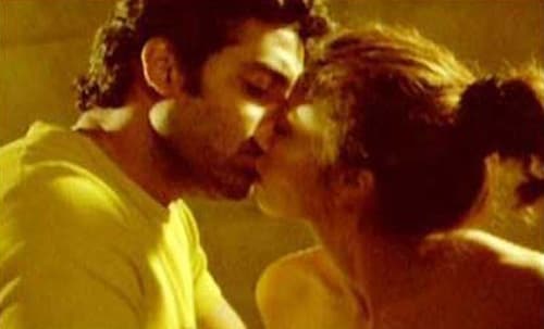 Abhishek Bachchan locked lips with Antara Mali in <I>Naach</i>.