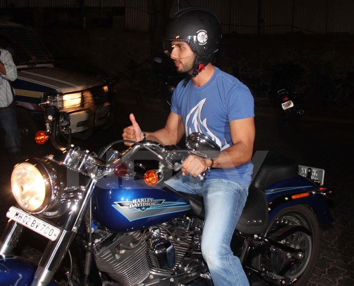 Harley Boy: Shahid gets his hot wheels running.