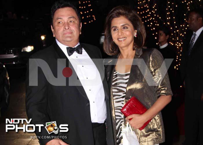 A look at other celebrities who attended Karan Johar's birthday bash.<br><br>
Yesteryears golden couple Rishi and Neetu Kapoor.