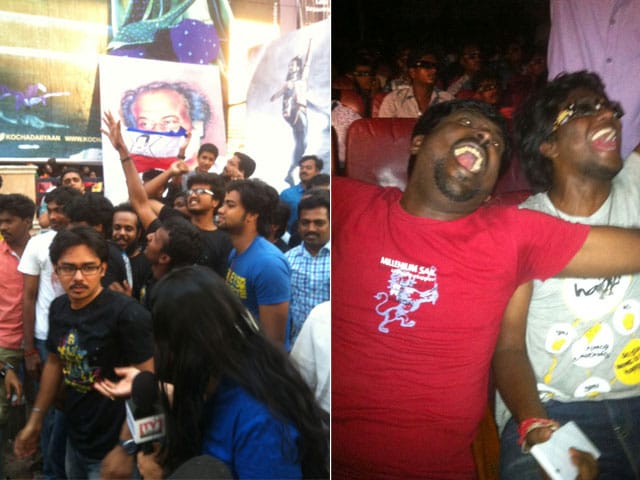 Photo : Kochdaiiyaan Releases, Rajinikanth Fever Grips Chennai