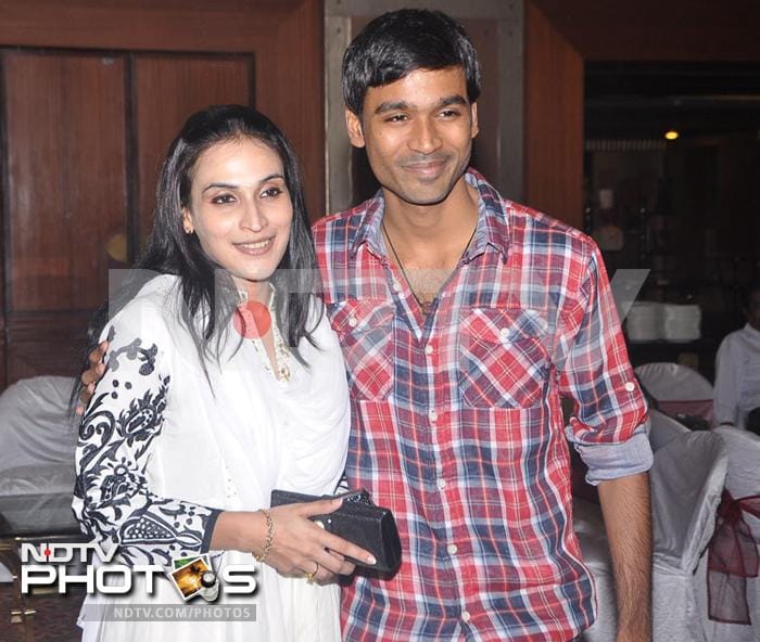 Aishwarya, Dhanush strike a pose.