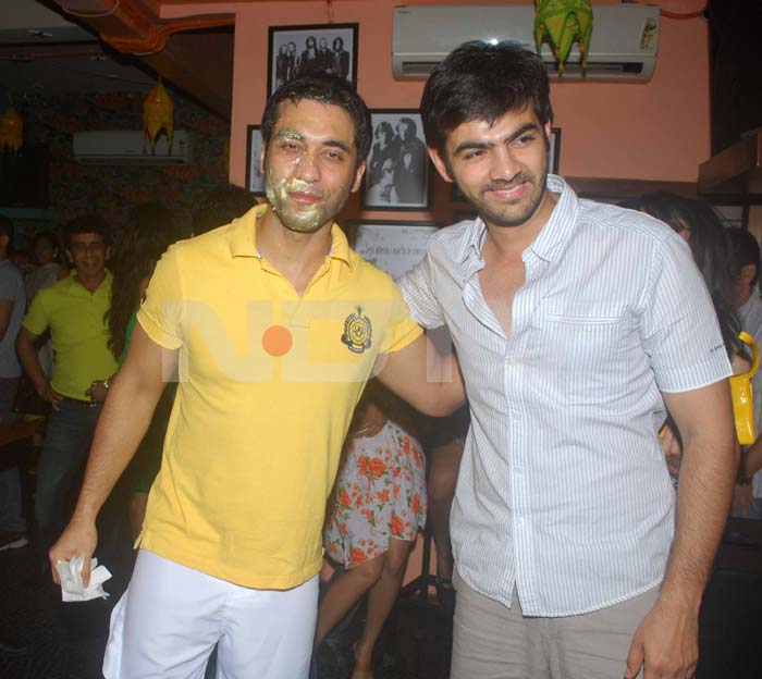 Birthday boy Kushal with Karan Grover.