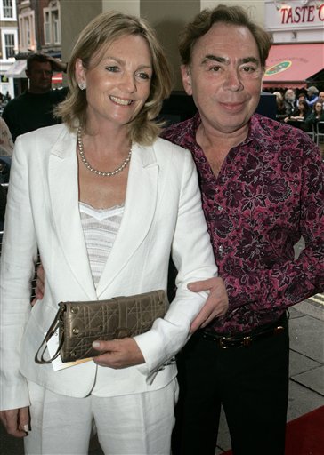 Lord Andrew Lloyd Webber and his wife Madeleine arrive for the opening night of the musical Lord of the Rings