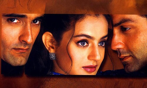 Akshaye Khanna and Bobby Deol romanced Amisha Patel in <I>Humraaz</i> (2002).