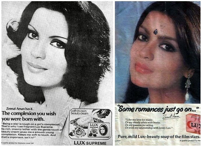 <b>Zeenat Aman</b> modelled for Lux in the 1970s and then in the '80s. The ad copy changed, but Zeenat's charm was as potent as ever.