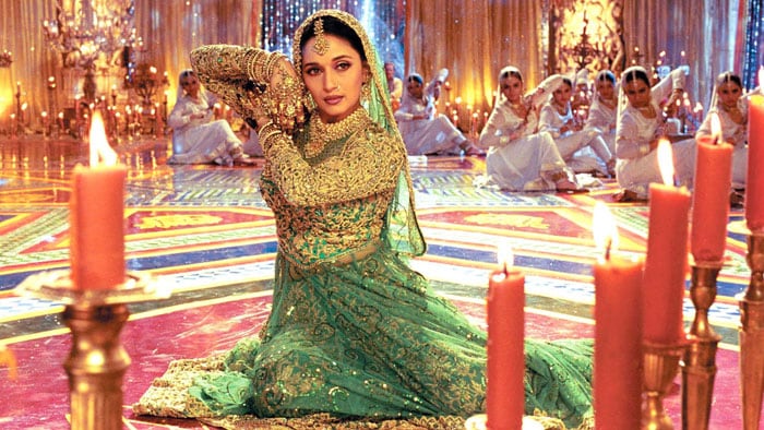 <I>Devdas</I> ? Based on Sarat Chandra Chattopadhyay's novel, the film was the most expensive Bollywood film ever produced at the time of its release.  The film was directed by Sanjay Leela Bhansali with  Shah Rukh Khan, Madhuri Dixit and Aishwarya Rai in the lead roles. Madhuri played Chandramukhi in the movie. She won the Filmfare Best Supporting Actress Award.