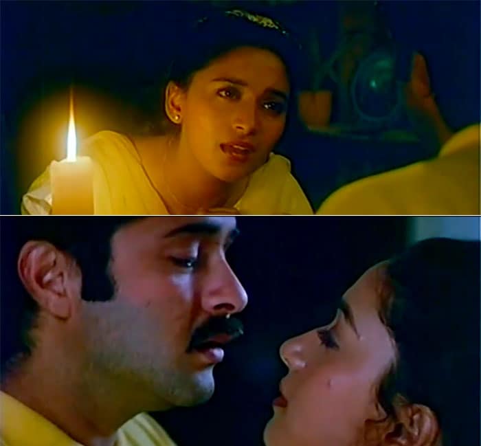 <I>Parinda</I> - An award winning movie, it was a milestone in Madhuri's career.  She played Anil Kapoor's wife, who played the brother of a gangster. Both Anil and Madhuri ?s characters were shot dead in the end. Besides winning several awards at home, <I>Parinda</I> was India's official entry to the Oscars.