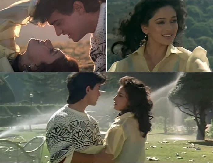 <I>Dil</I> - In the romantic-drama, Madhuri played a rich and arrogant girl, Madhu Mehra, opposite Aamir Khan. It became Bollywood's biggest grosser in 1991 and Madhuri won her first Filmfare Best Actress Award.