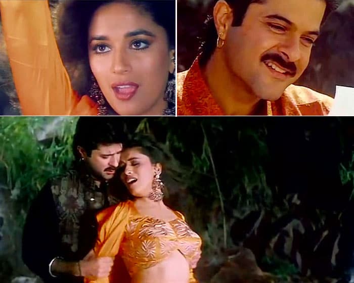 <I>Beta</I> ? Madhuri's third pairing with Anil Kapoor proved lucky once again. She played the wife of an illiterate man Raju (Anil Kapoor) whose step-mother was only interested in his wealth.  Madhuri won the Filmfare Best Actress Award for her powerful performance.