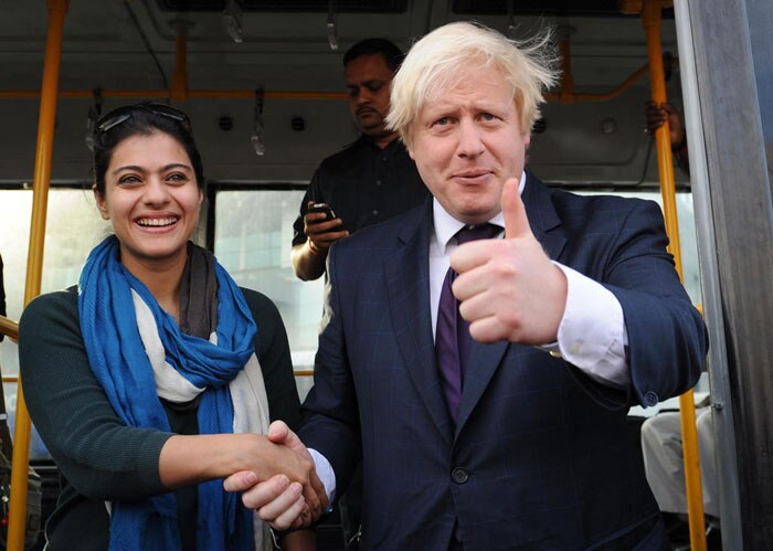 Boris Johnson, Mayor of London, bumped into Bollywood superstar Kajol on a flight during the course of a six-day trip to India. However, they weren't sitting next to each other. Kajol and her entourage reportedly took up all the business class seats on the Hyderabad to Mumbai flight, leaving Mr Johnson to fly economy!<br><br>
That didn't seem to have dampened his spirits. Boris Johnson tweeted later: Just landed in Mumbai, home of Bollywood. Delighted to meet film mega star Kajol.<br><br>
<br><br>(This picture was posted by <a href="https://twitter.com/lbc973" class="fn fl fa fs12">LBC 97.3
@lbc973 </a> on Twitter)