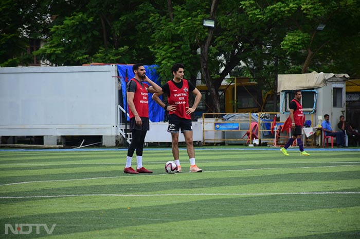 Ibrahim Ali Khan and Ahan Shetty were pictured wearing jerseys for ASFC practice. (Image Courtesy: Varinder Chawla)