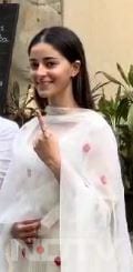 Ananya Panday also showed up at the polling booth (Image Courtesy: Varinder Chawla)