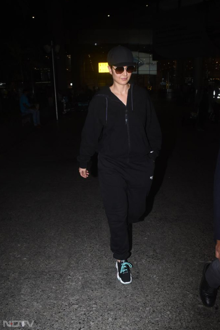 Katrina Kaif looked pretty in a black co-ord set at an airport. (Image Courtesy: Varinder Chawla)