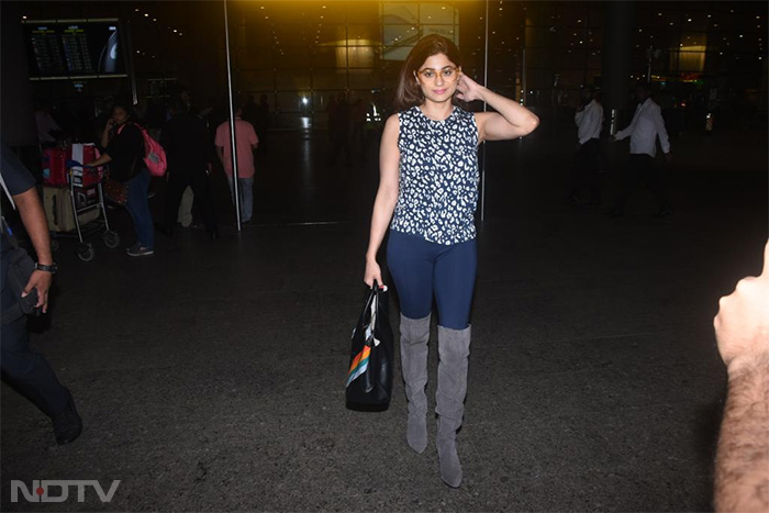 Shamita Shetty was pictured at the airport. (Image Courtesy: Varinder Chawla)