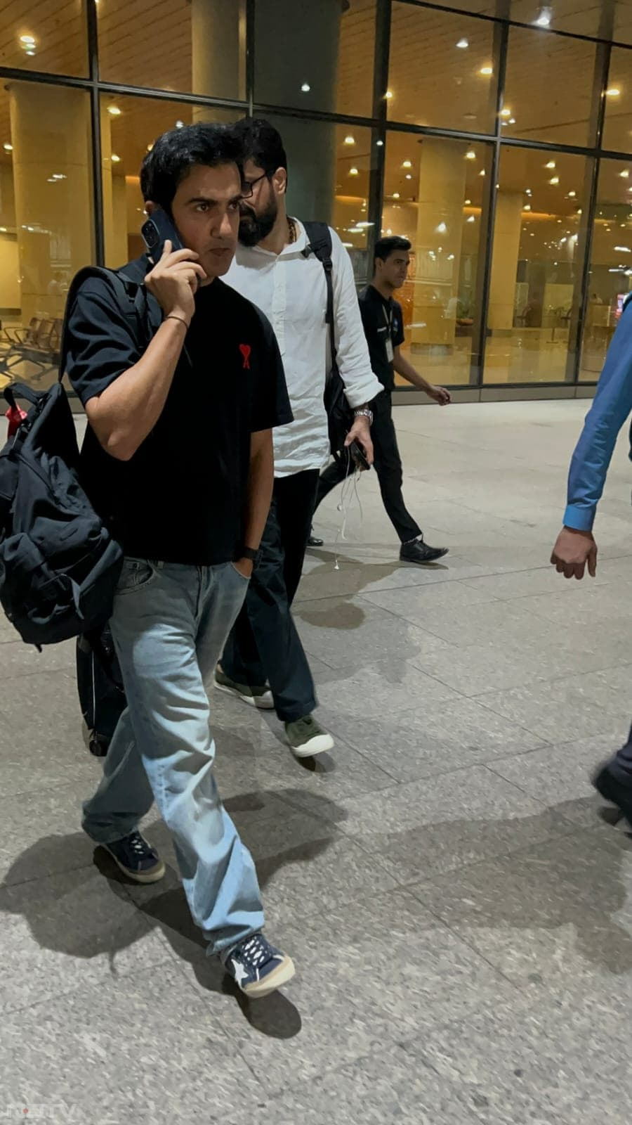 Gautam Gambhir was also pictured at the airport (Image Courtesy: Varinder Chawla)