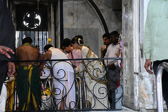 The duo visited the temple to seek the blessing ahead of the release of their upcoming film Heropanti 2.