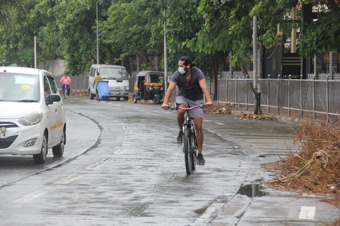 Dino Morea was snapped cycling on Carter Road.