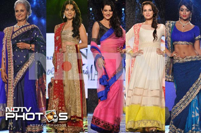 Manish\'s models: Waheeda, Shriya, Ameesha