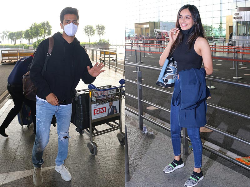 Photo : How Manushi Chhillar And Vicky Kaushal Rocked Airport Looks In Denim