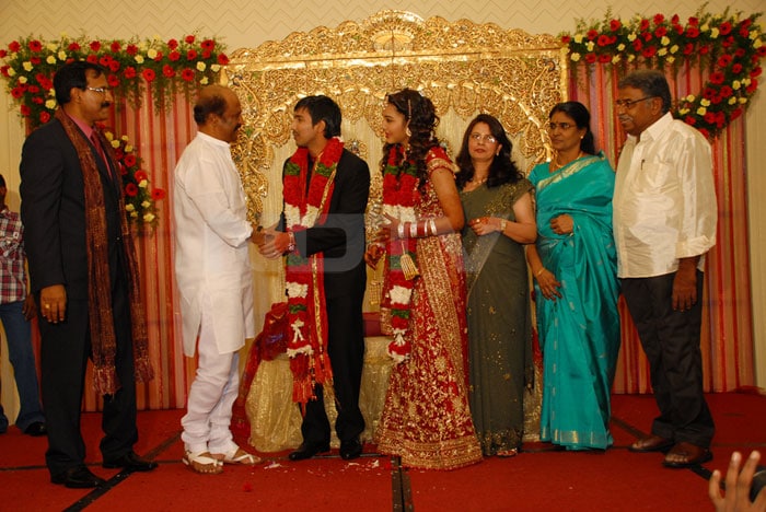 Tamil superstar Rajinikanth was there to bless the newlyweds.