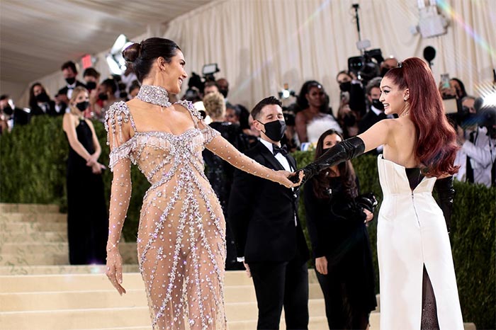 Gigi Hadid, wearing Prada, had a BFF moment with Kendall on the red carpet.