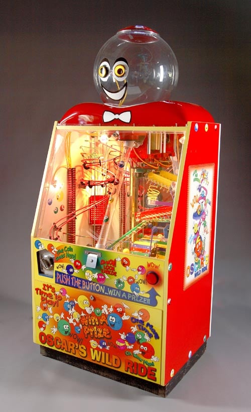 Oscar's Wild Ride Gumball Machine by Creative Coin Contraptions, Utah, that debuted in 1995.