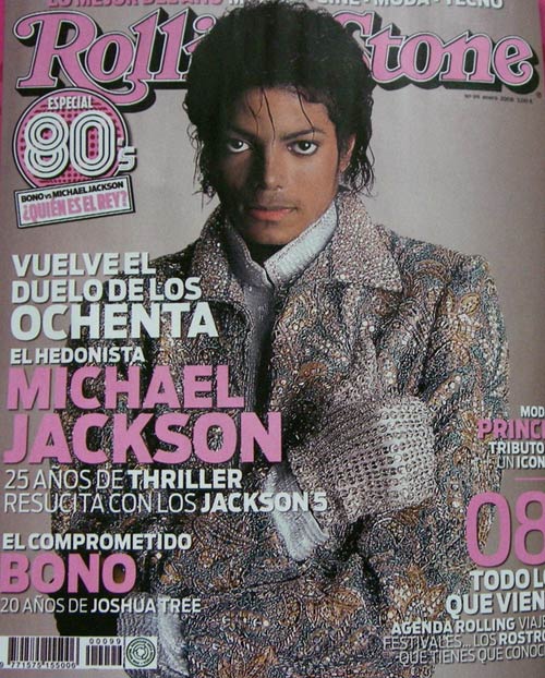 Michael Jackson on the cover of Rolling Stone Spanish in 2008. 