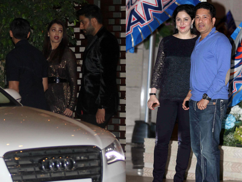 Aishwarya, Sachin and Anjali at Ambanis Party For Mumbai Indians