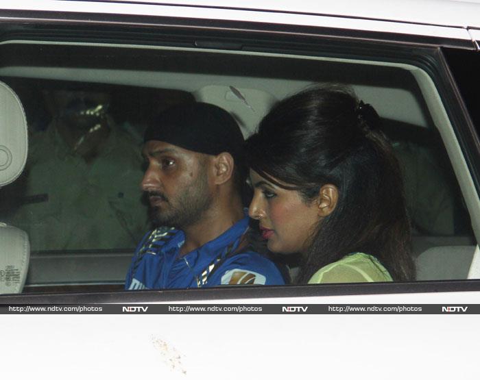 The party was stuffed with Mumbai Indians, of course. Harbhajan Singh came with girlfriend, Bollywood actress Geeta Basra.