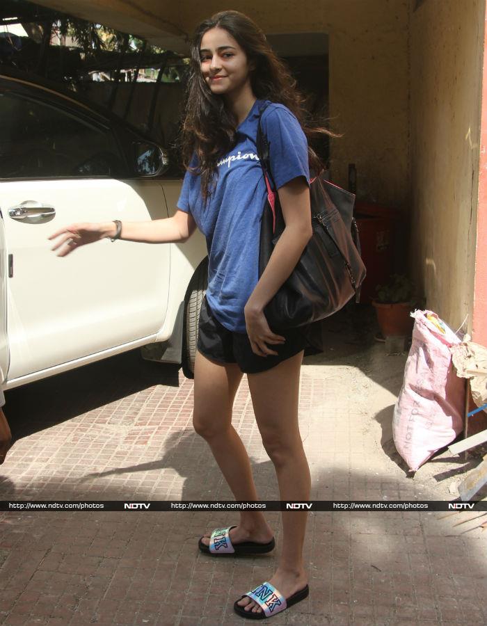 Ananya Panday was also photographed outside the gym.