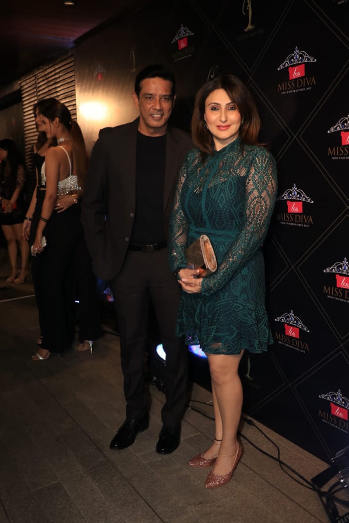 Anup Soni and wife Juhi Babbar were spotted at the success party hosted to celebrate Harnaaz Kaur Sandhu's Miss Universe 2021 title win.