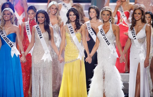 The final five Miss USA candidates await the announcement of the fourth runner-up.