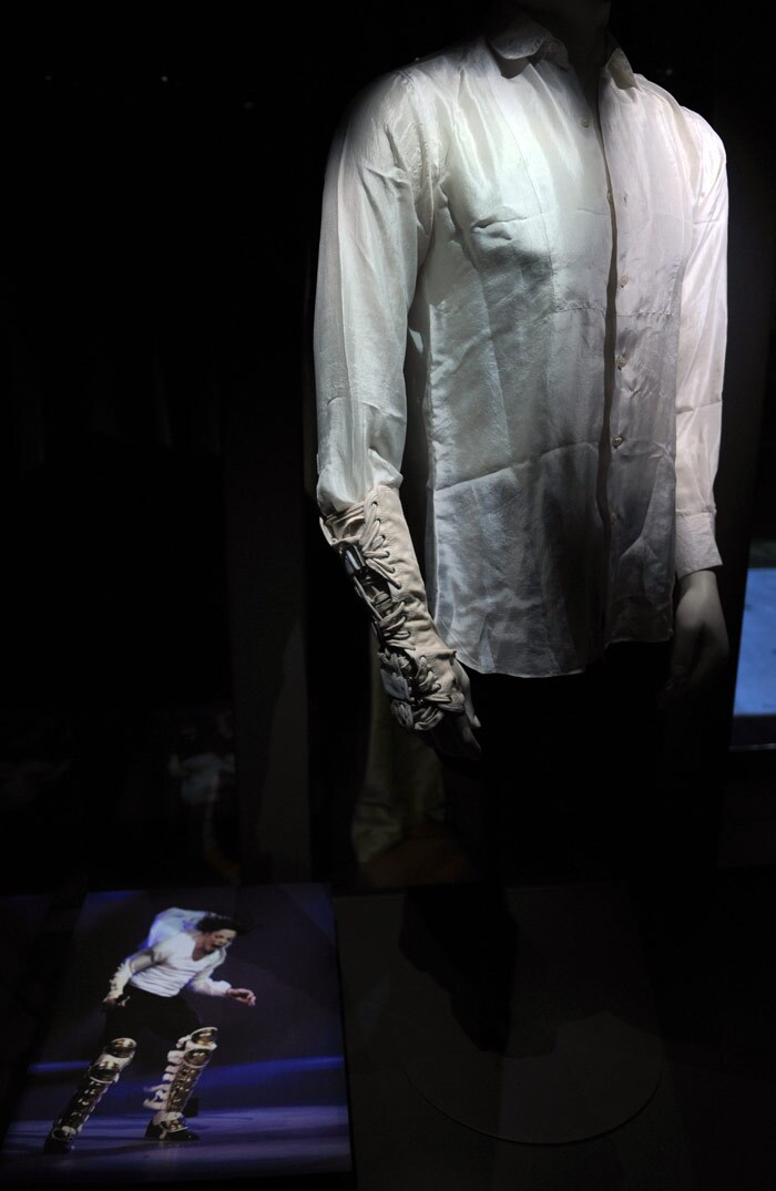 Clothes worn by late pop singer Michael Jackson on display at the Fashion Museum in Santiago. (Photo: AFP)