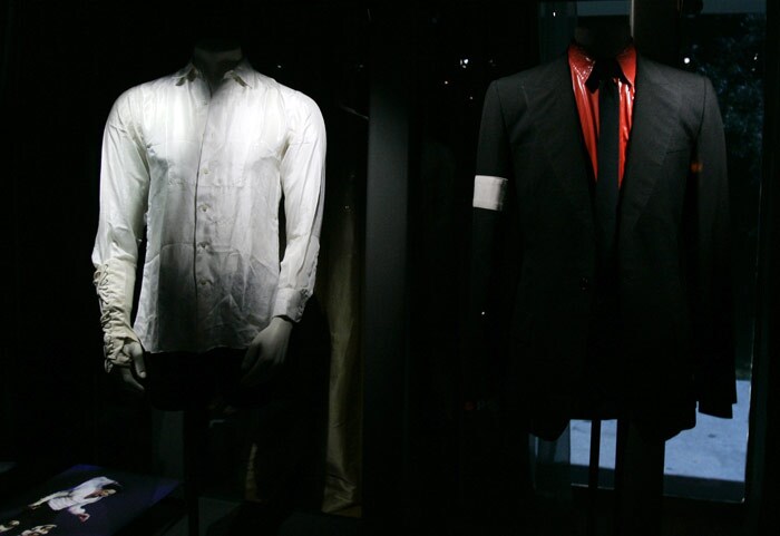 Clothing worn by the late Michael Jackson are exhibited at the Museum of Fashion in Santiago. (Photo: AFP)