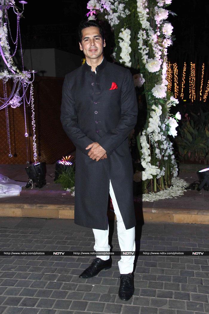 Dino Morea looked handsome in a black sherwani.