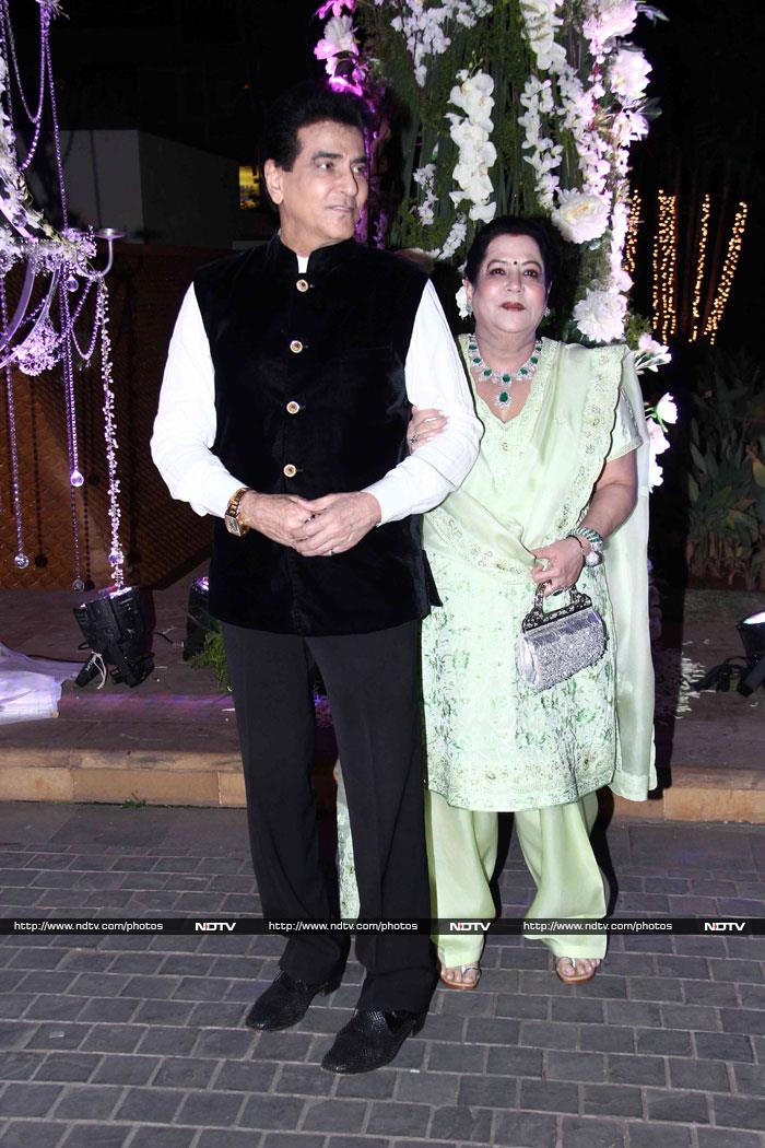 Yesteryear actor Jeetendra came with wife Shobha.