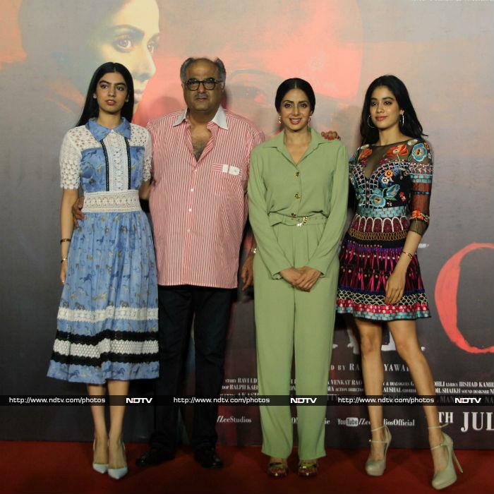 Boney Kapoor also accompanied Sridevi and daughters to the launch. The Kapoor family posed for a perfect frame.